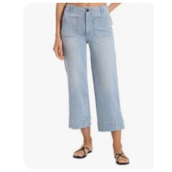 Bundle of 2 Bagatelle Wide Leg Cropped Ankle Cotton Stretch Jeans Denim Light 29 - Picture 1 of 16